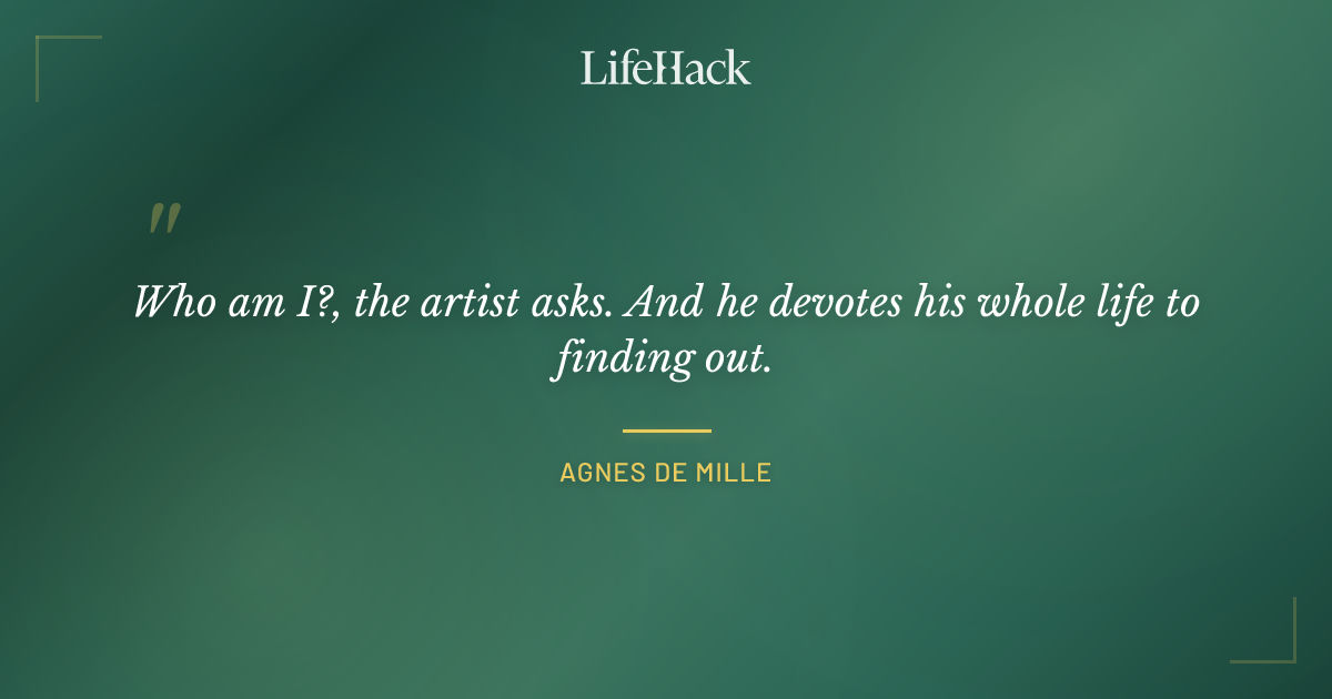 Quote by Agnes de Mille