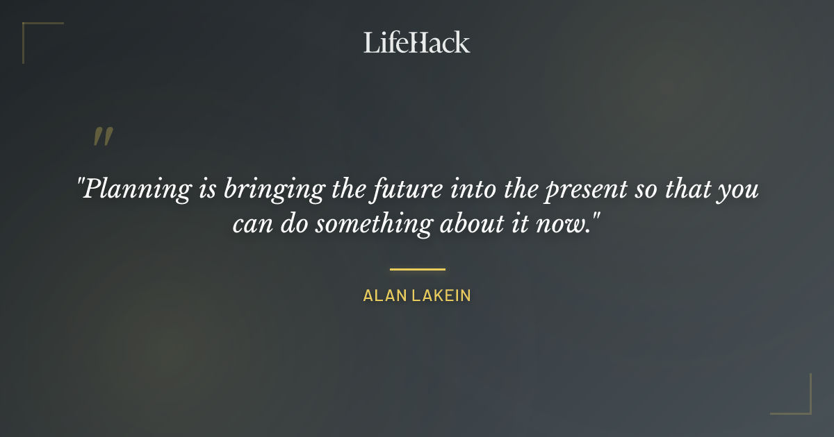 Quote by Alan Lakein