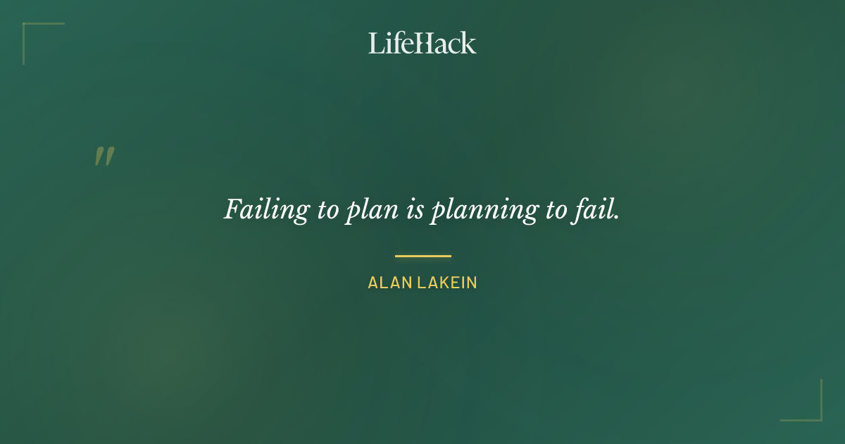 Quote by Alan Lakein
