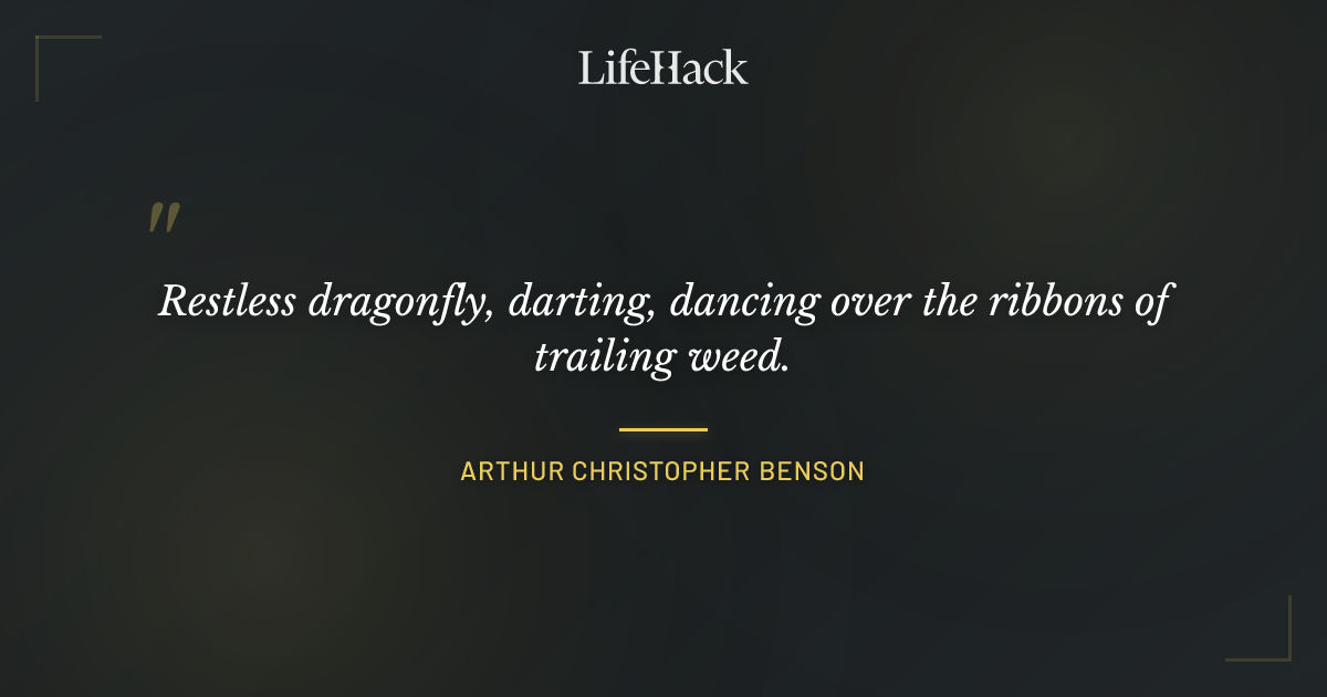 Quote by Arthur Christopher Benson