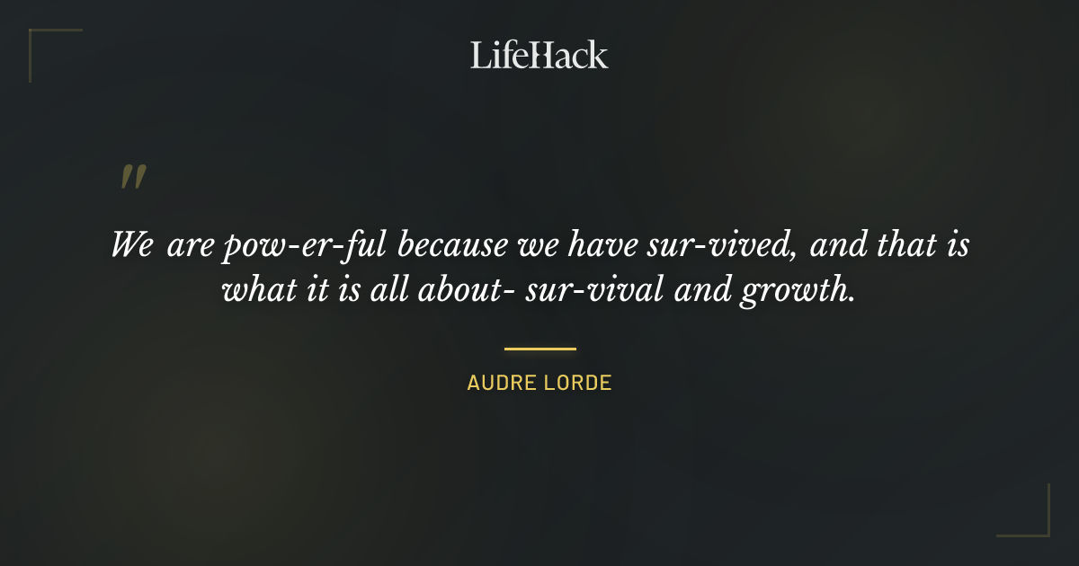 Quote by Audre Lorde