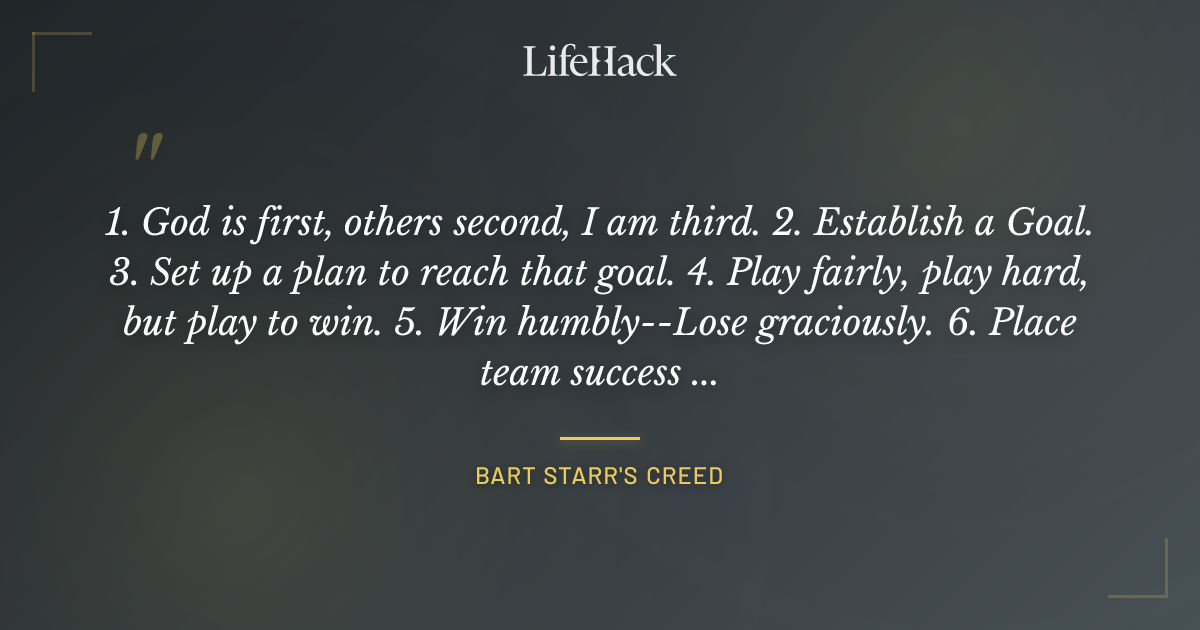 Quote by Bart Starr's Creed