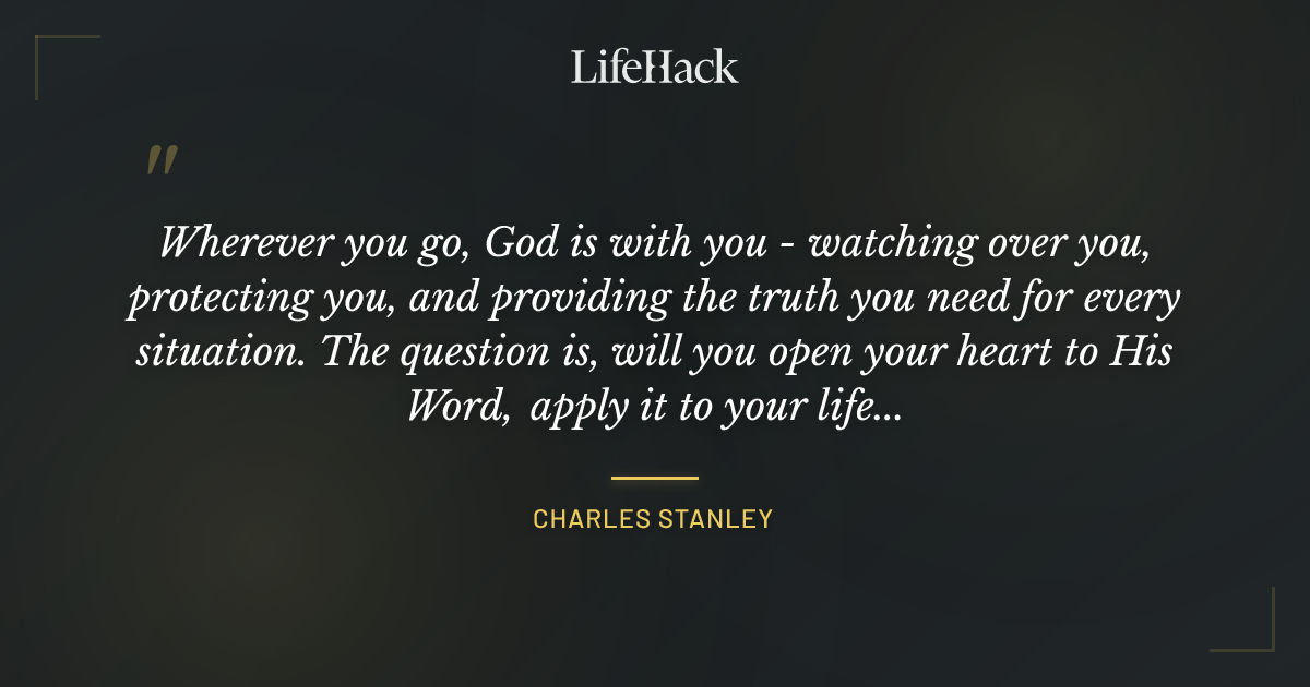 Quote by Charles Stanley