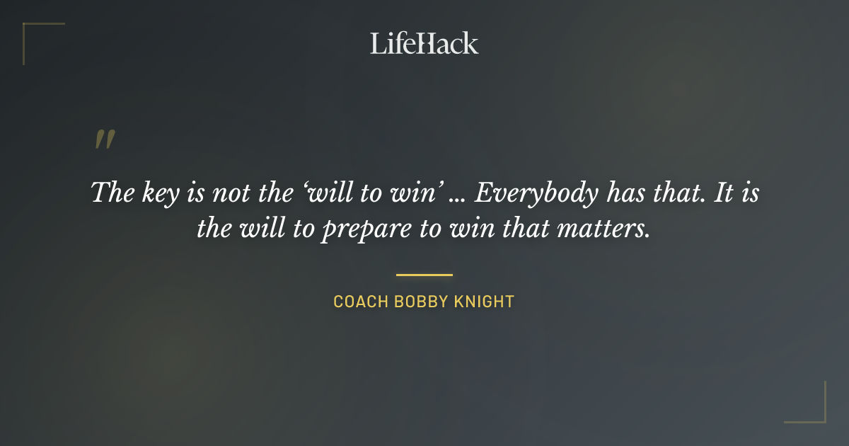 Quote by Coach Bobby Knight