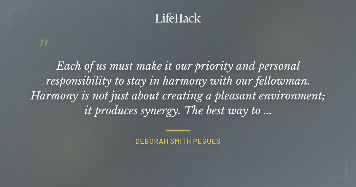 Quote by Deborah Smith Pegues