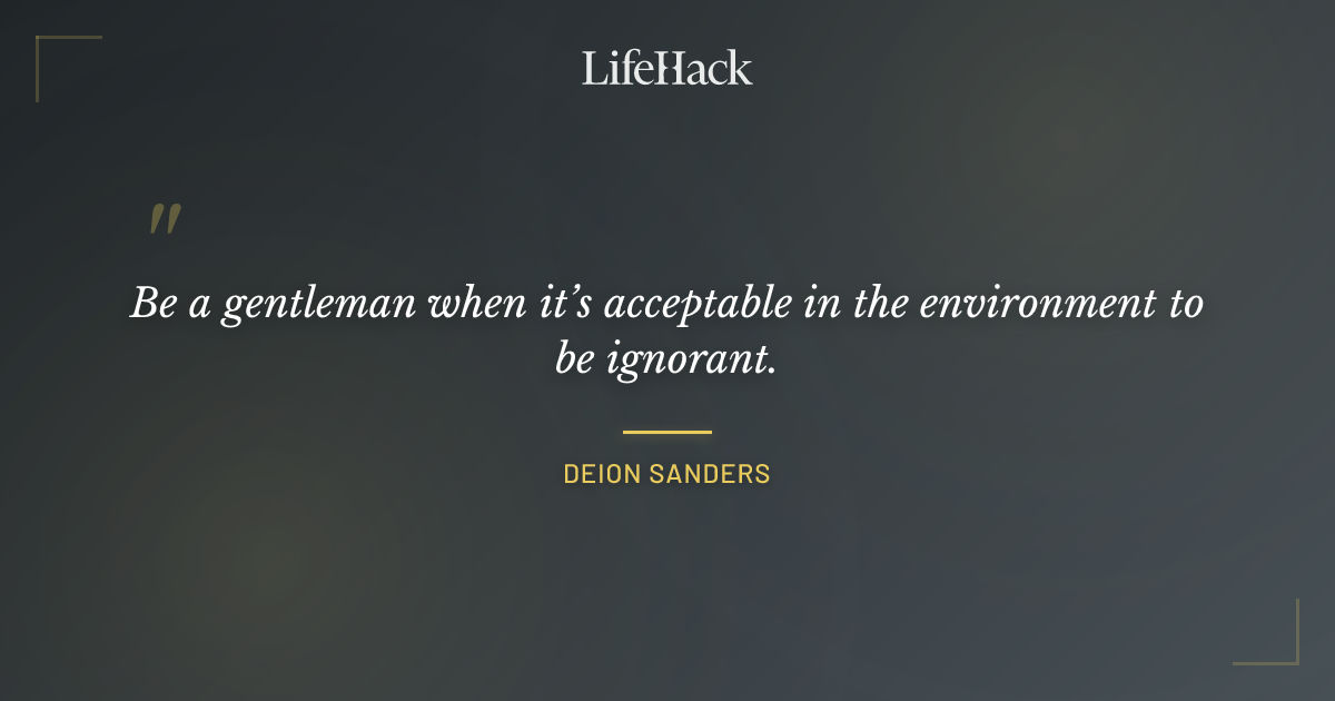 Quote by Deion Sanders
