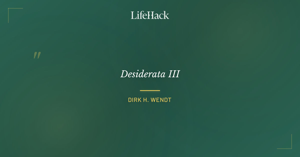 Quote by Dirk H. Wendt