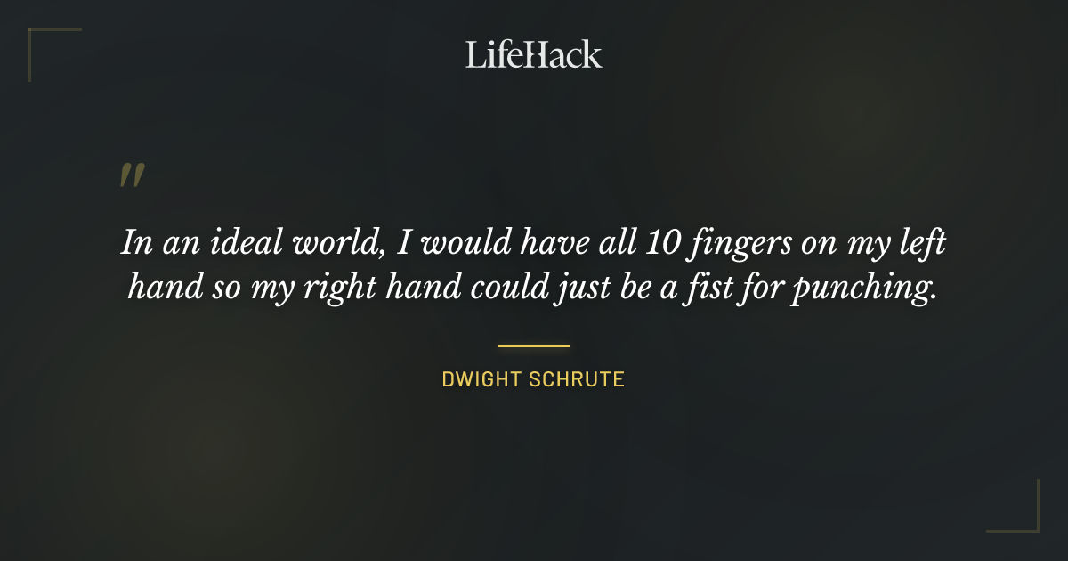 Quote by Dwight Schrute