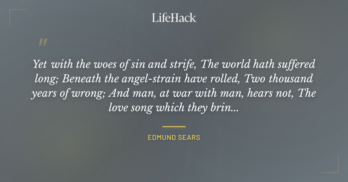 Quote by Edmund Sears