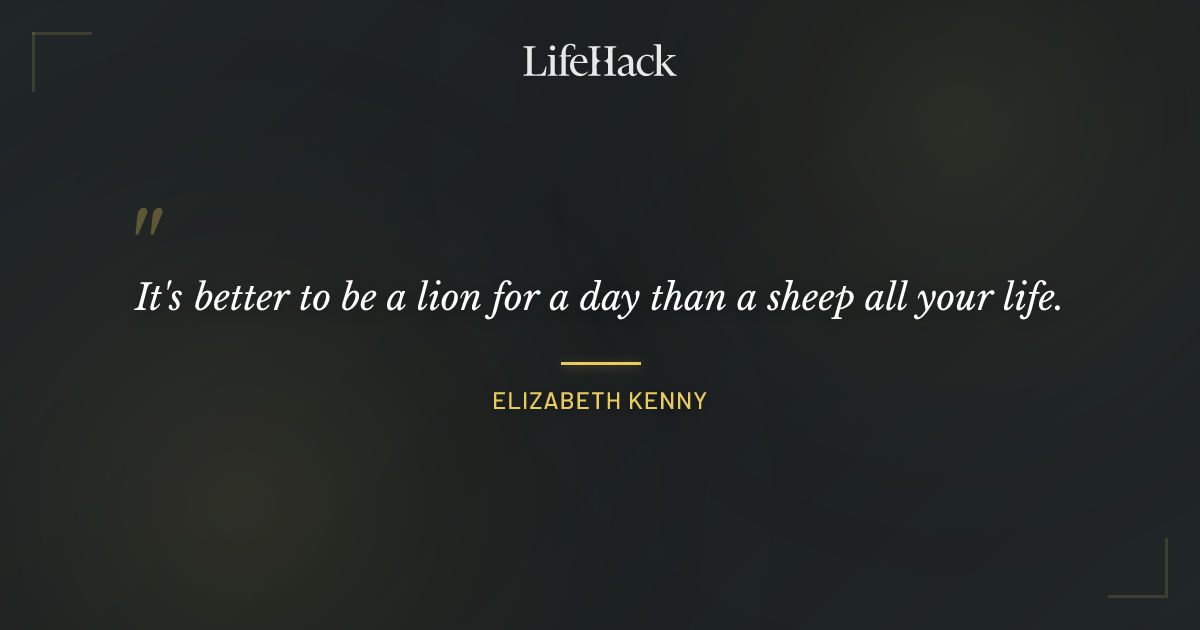 Quote by Elizabeth Kenny