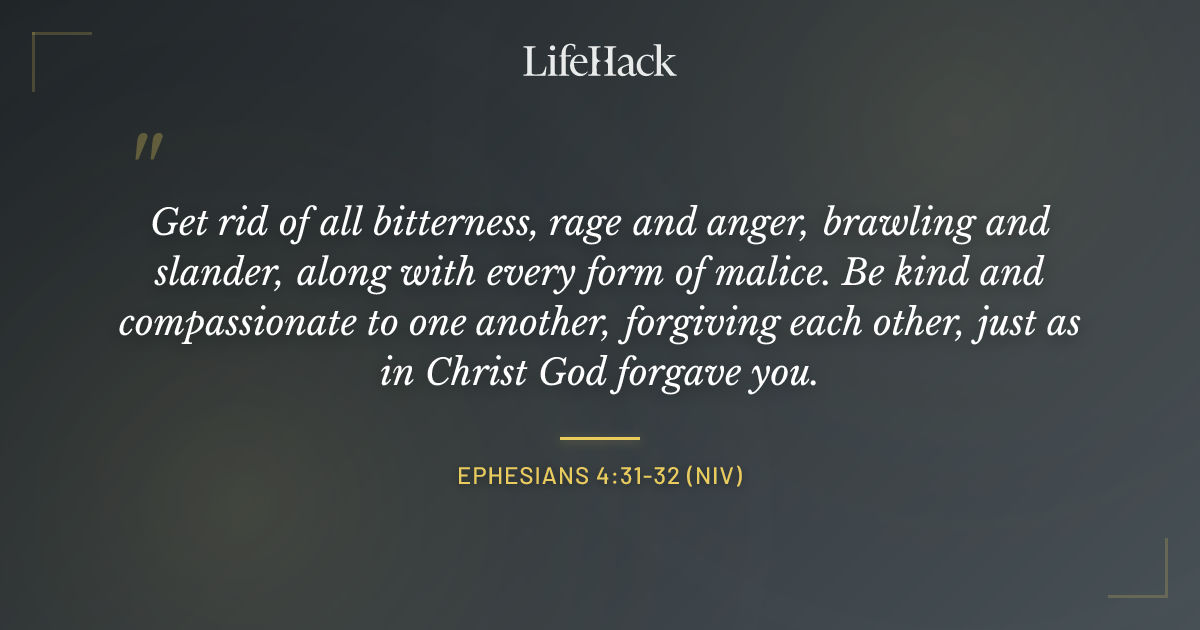 Quote by Ephesians 4:31-32 (NIV)