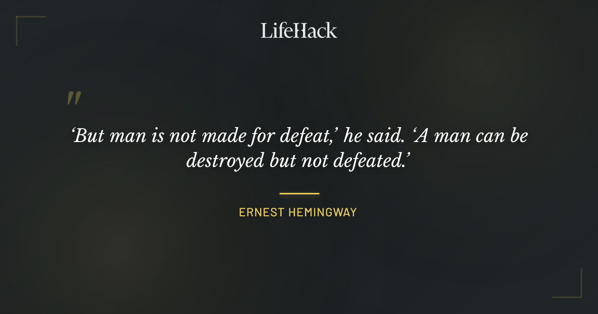 Quote by Ernest Hemingway
