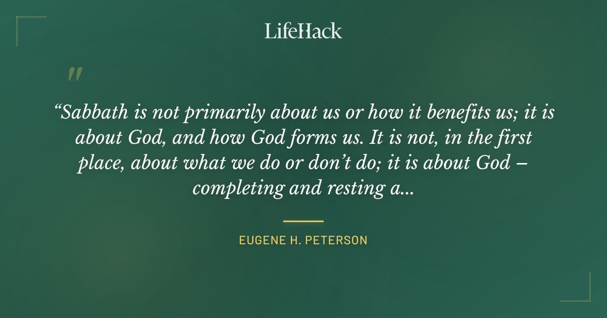 Quote by Eugene H. Peterson