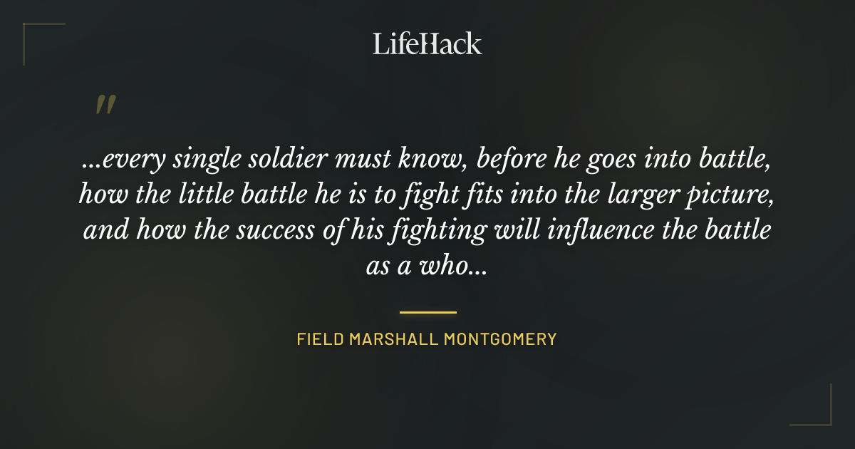 Quote by Field Marshall Montgomery