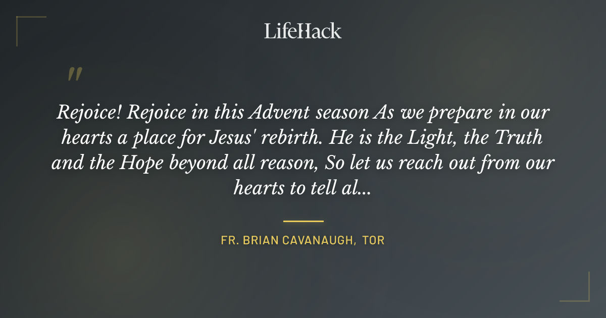 Quote by Fr. Brian Cavanaugh, TOR