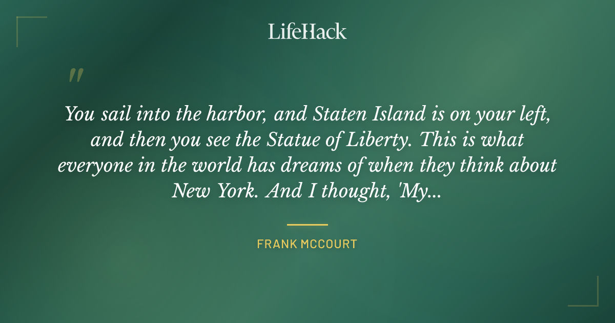 Quote by Frank McCourt