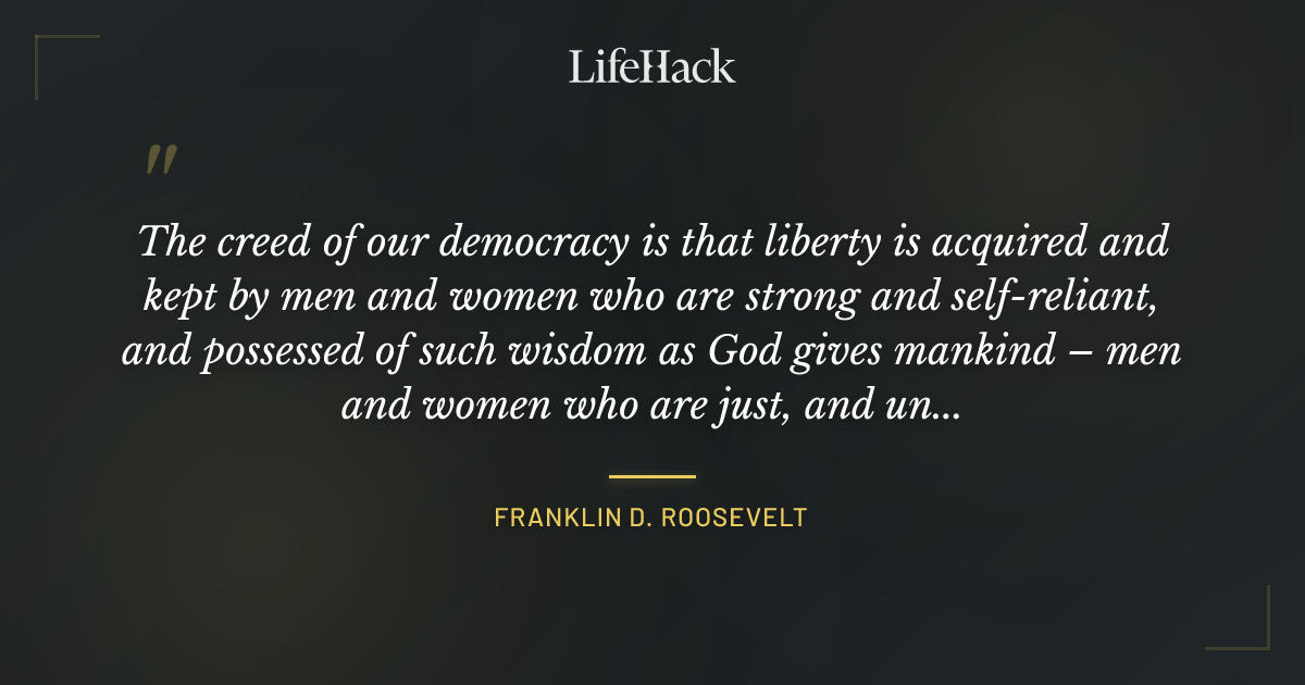 Quote by Franklin D. Roosevelt