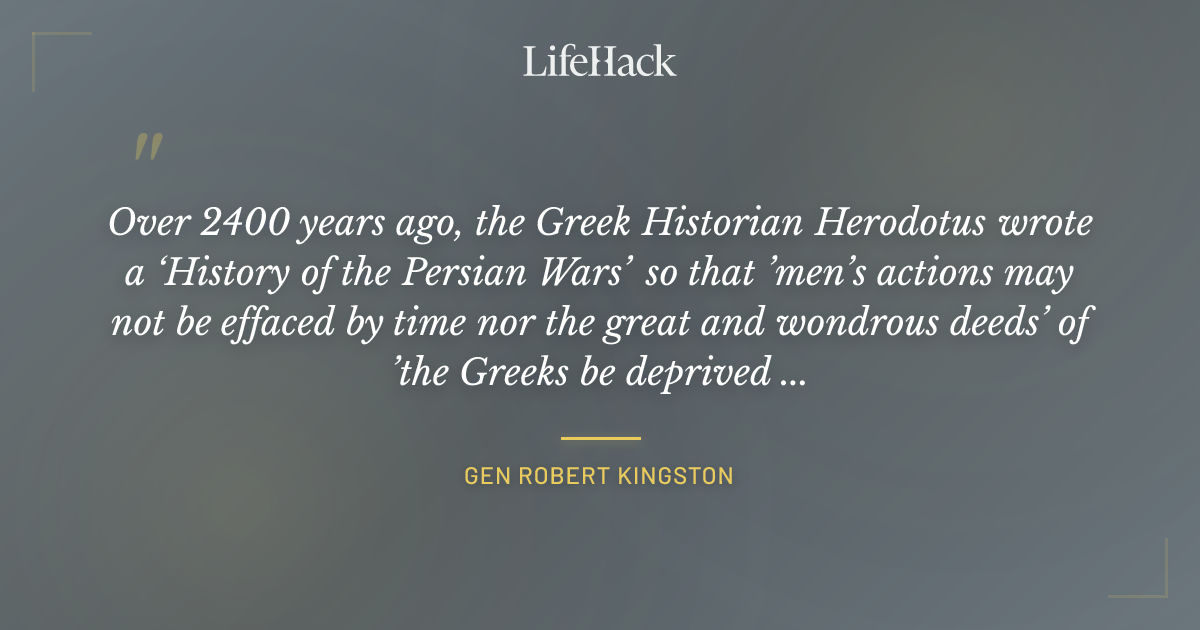 Quote by GEN Robert Kingston