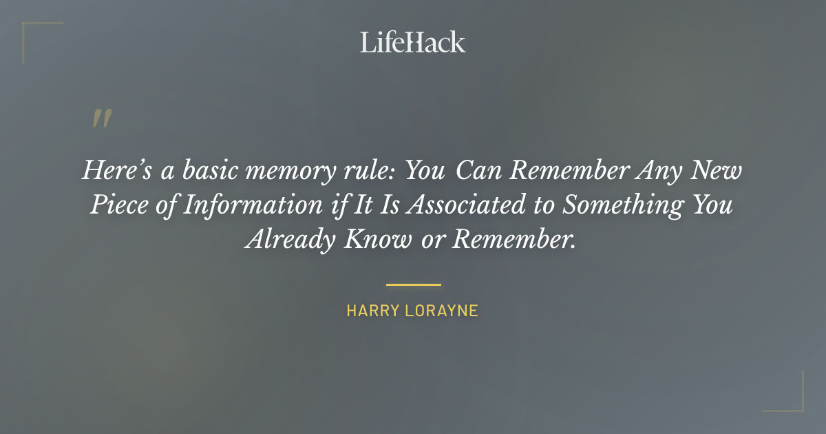 Quote by Harry Lorayne
