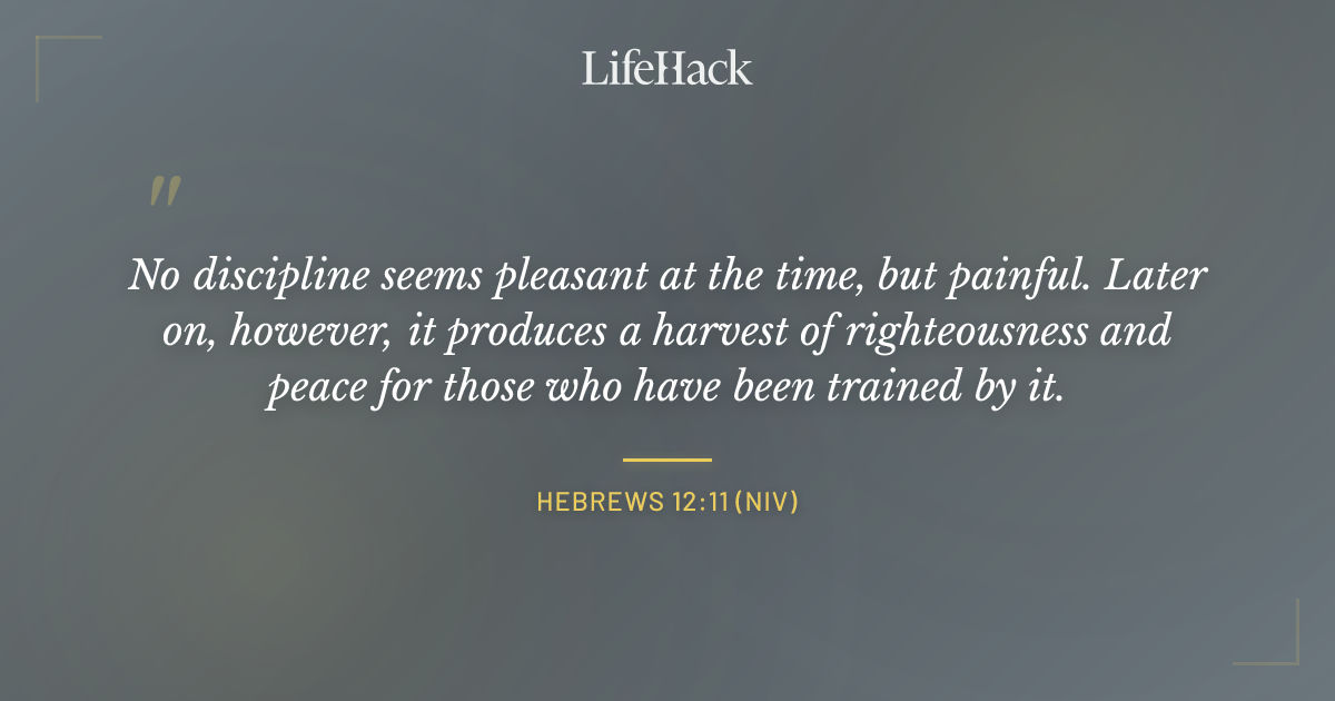 Quote by Hebrews 12:11 (NIV)