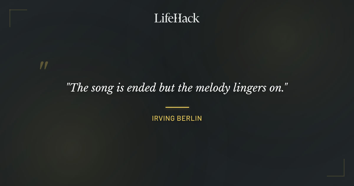 Quote by Irving Berlin