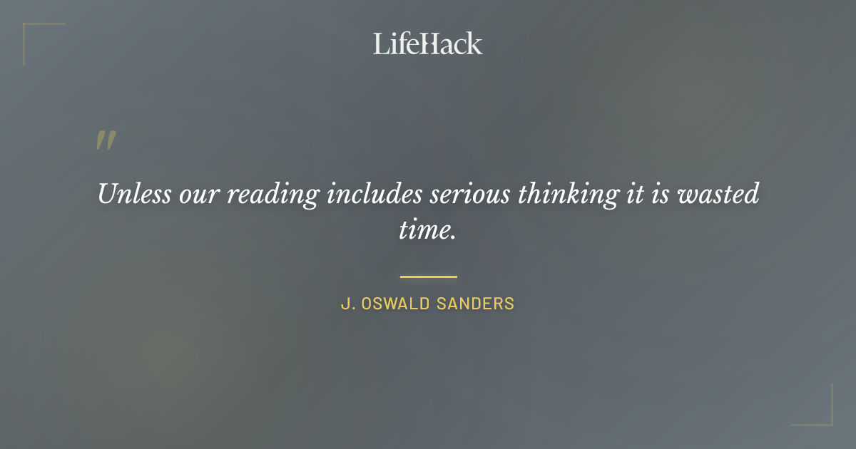 Quote by J. Oswald Sanders