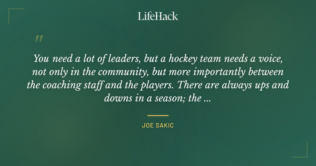 Quote by Joe Sakic
