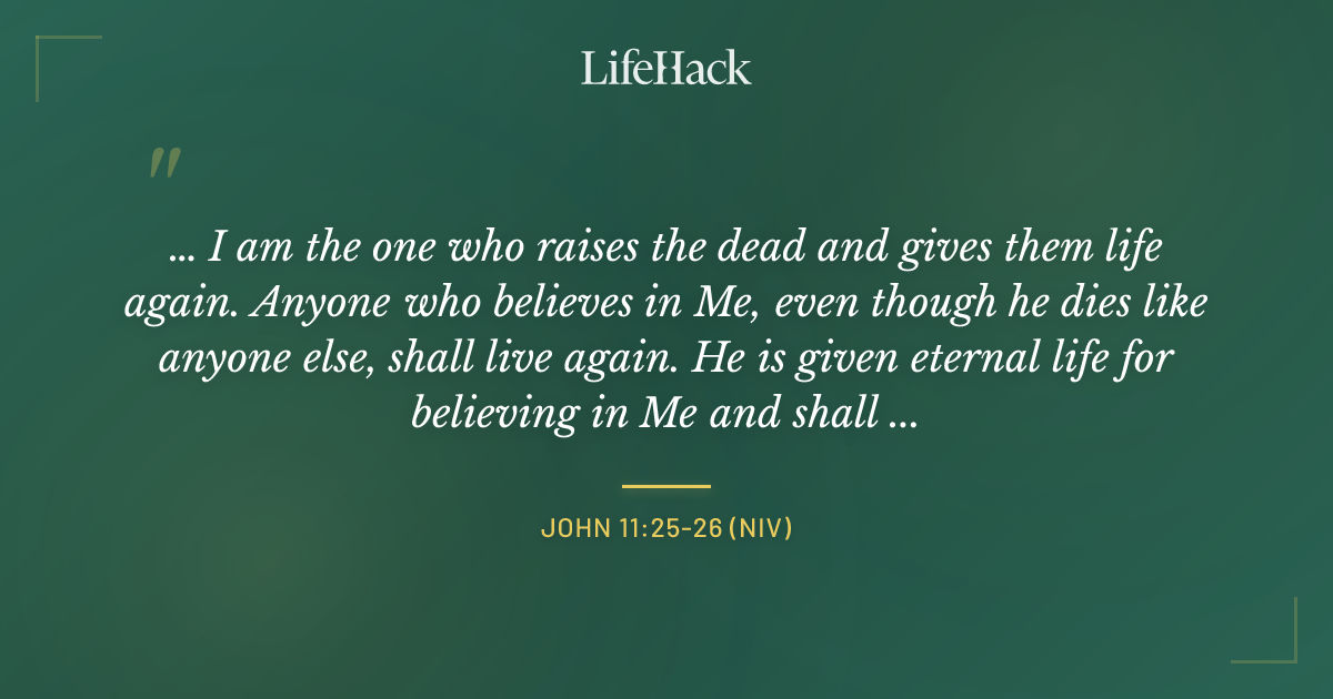 Quote by John 11:25-26 (NIV)
