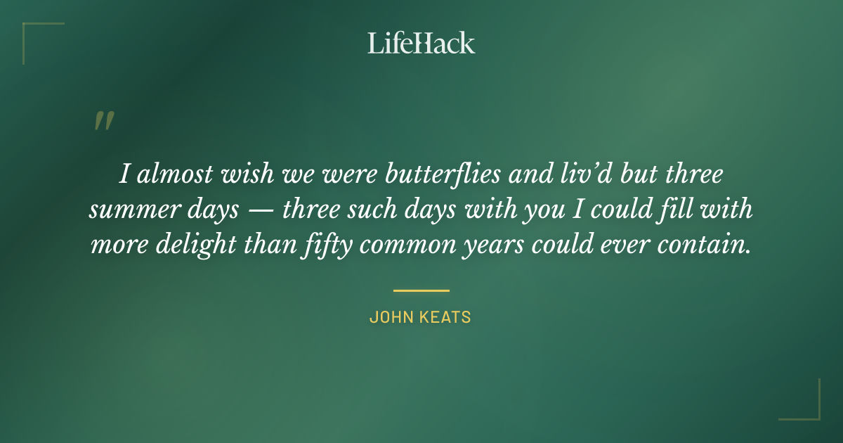 Quote by John Keats