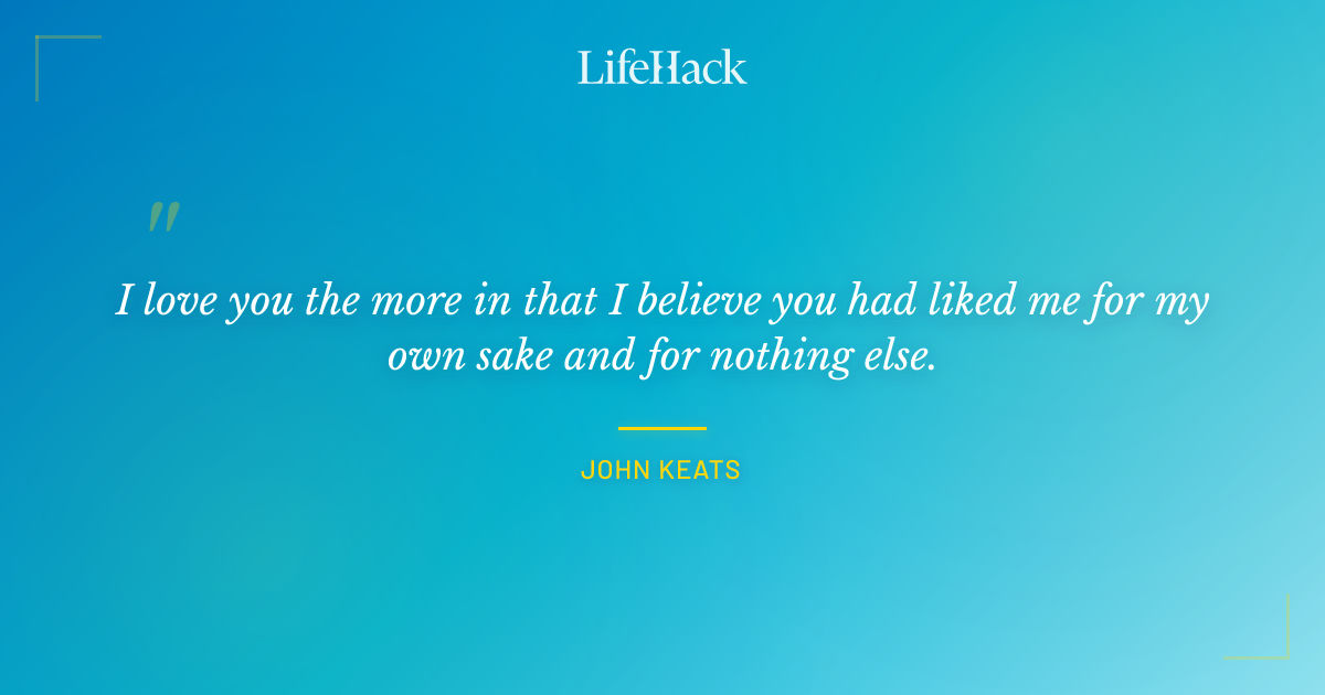 Quote by John Keats