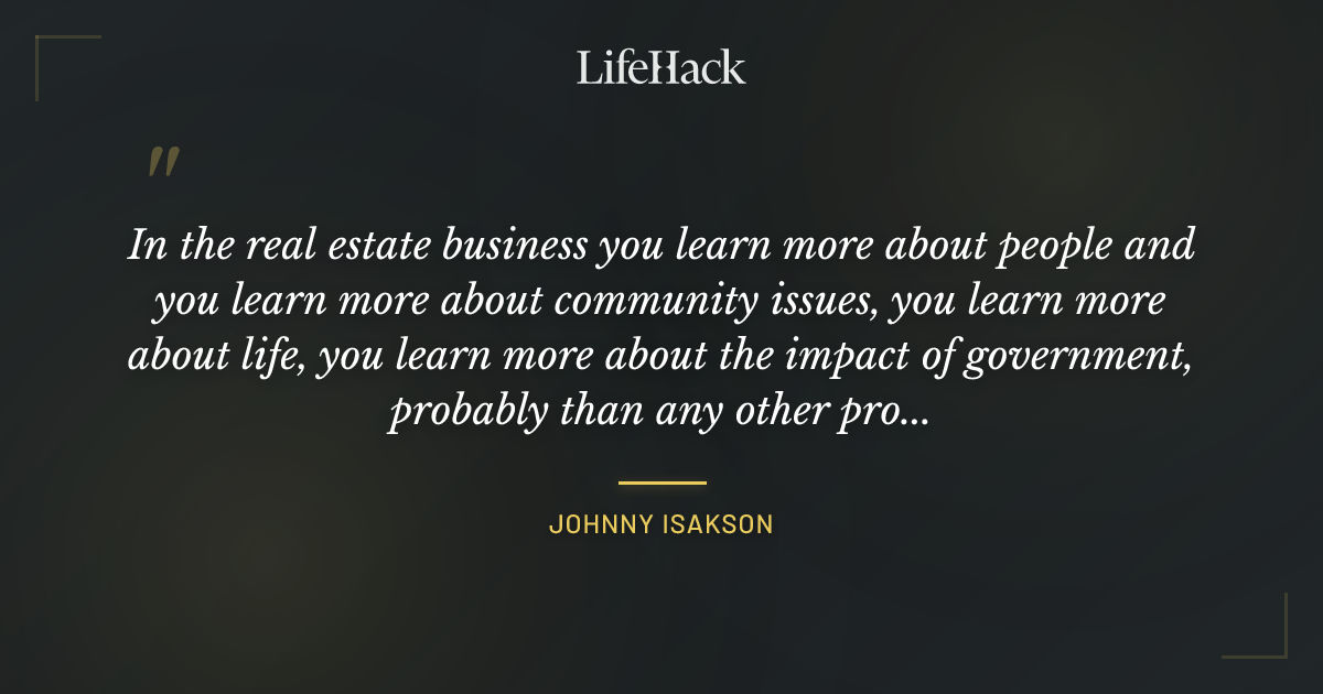 Quote by Johnny Isakson