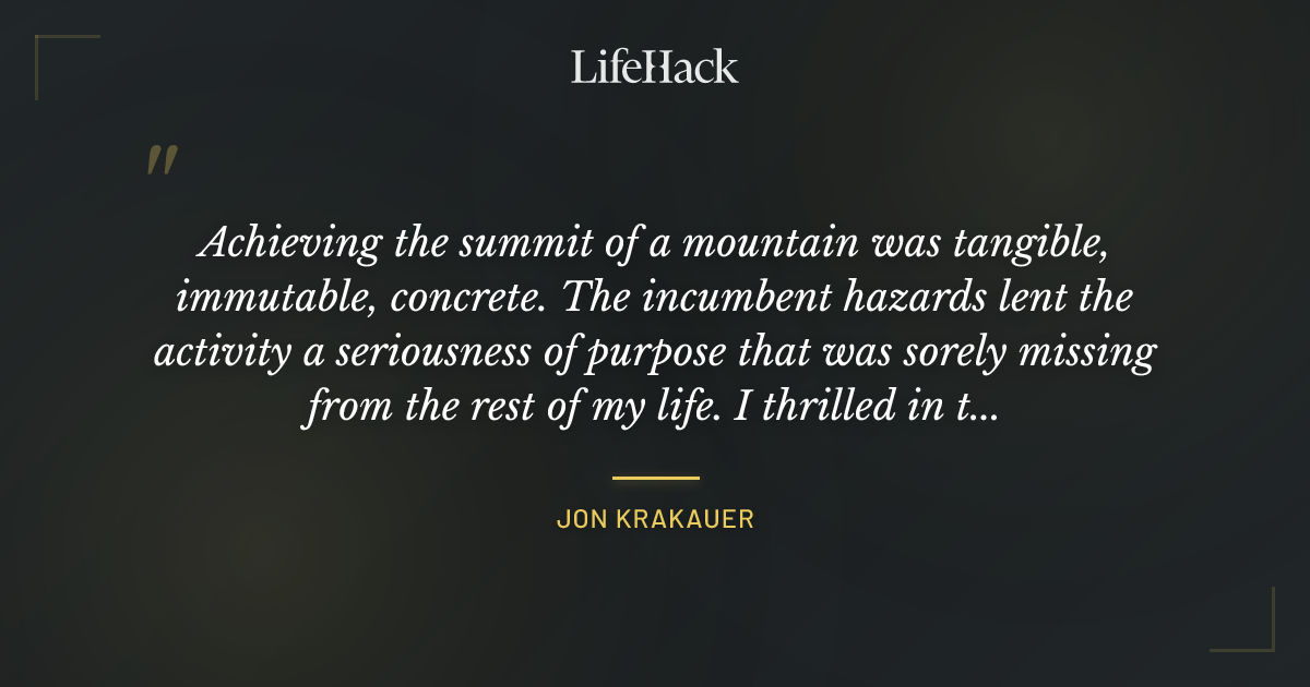 Quote by Jon Krakauer