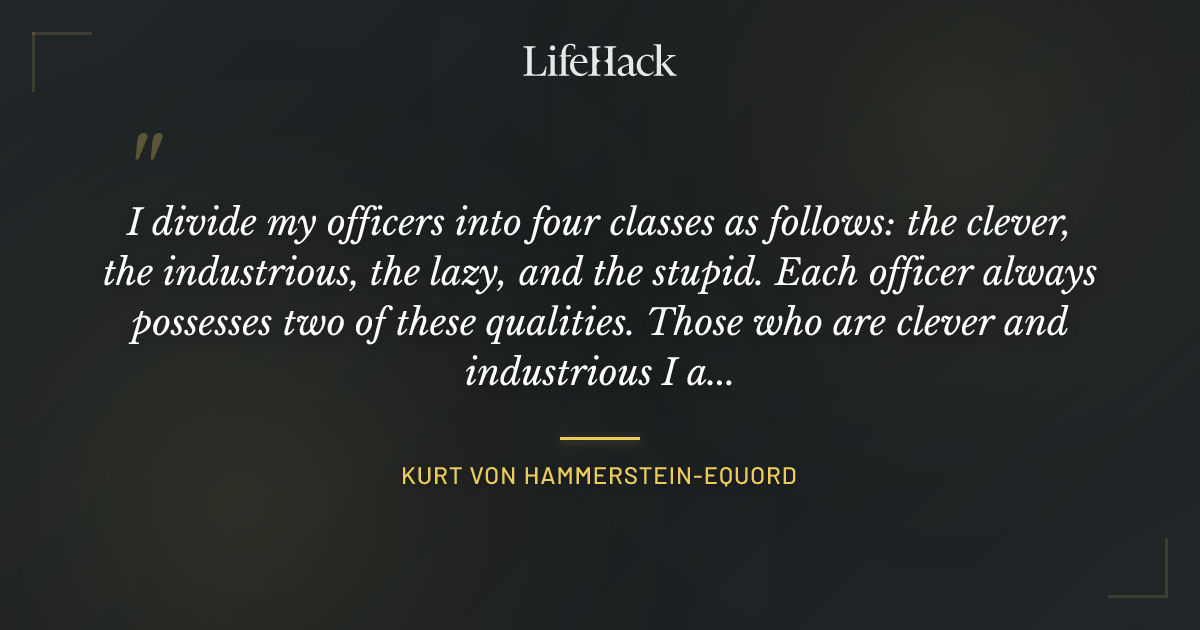 Quote by Kurt von Hammerstein-Equord