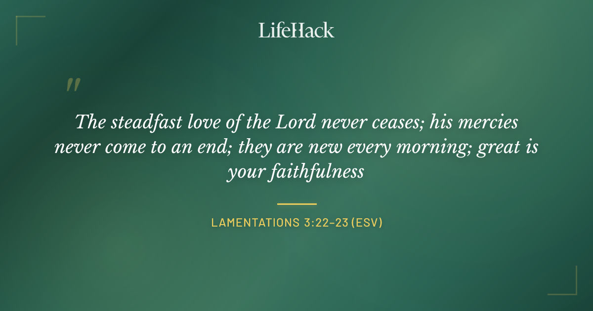 Quote by Lamentations 3:22–23 (ESV)