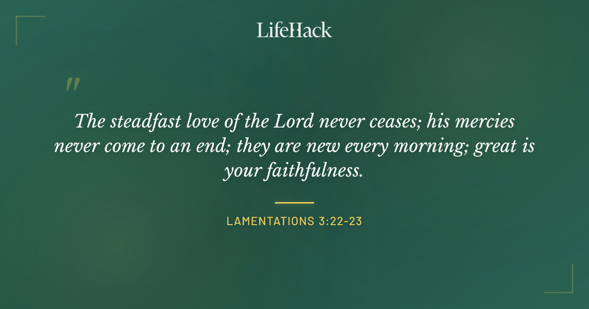 Quote by Lamentations 3:22-23