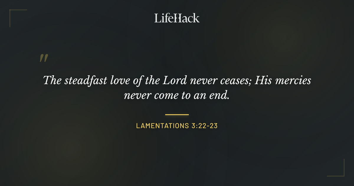 Quote by Lamentations 3:22-23