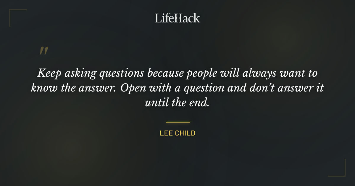Quote by Lee Child