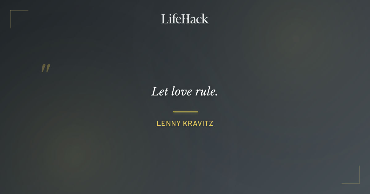 Quote by Lenny Kravitz
