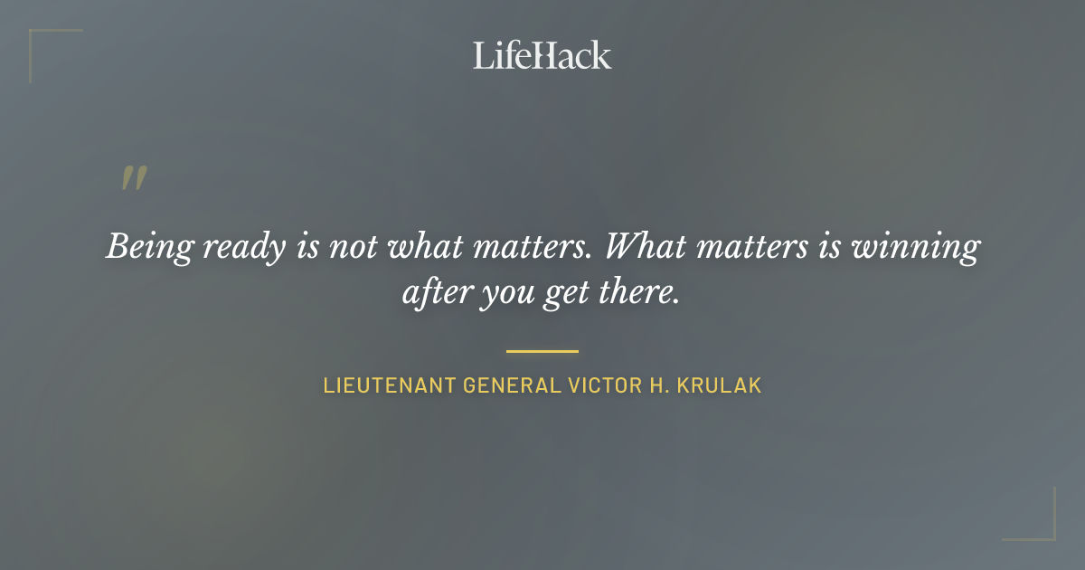 Quote by Lieutenant General Victor H. Krulak