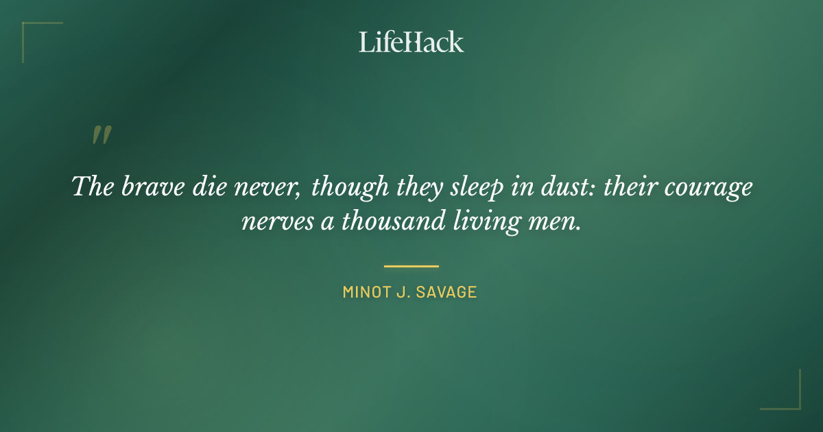 Quote by Minot J. Savage