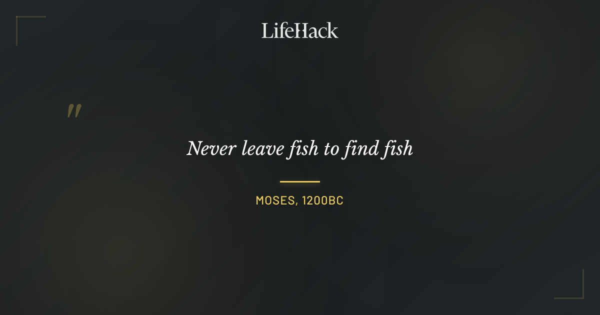 Quote by Moses, 1200BC