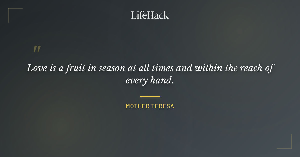 Quote by Mother Teresa