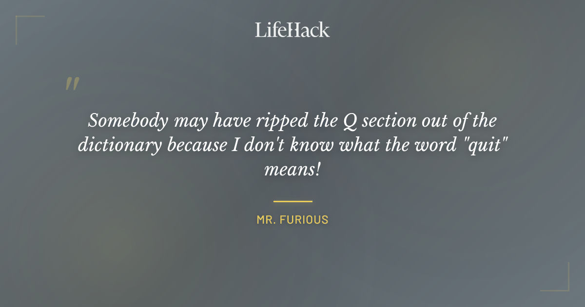 Quote by Mr. Furious