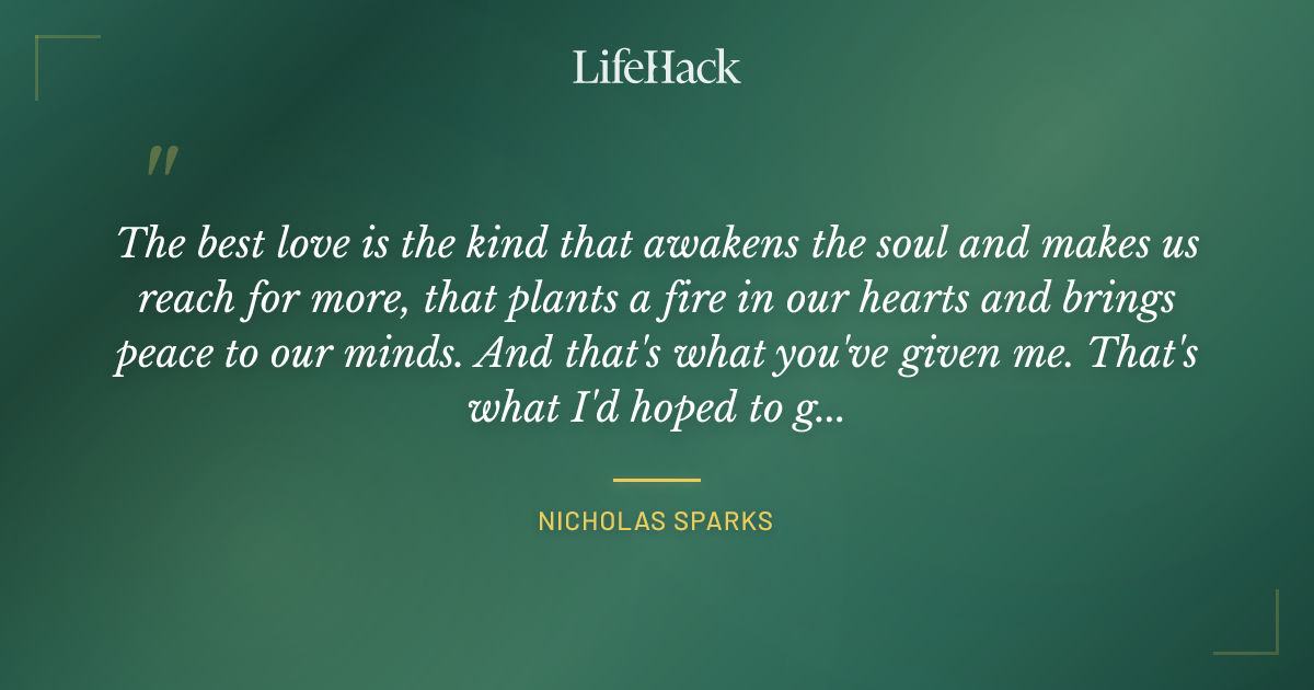 Quote by Nicholas Sparks