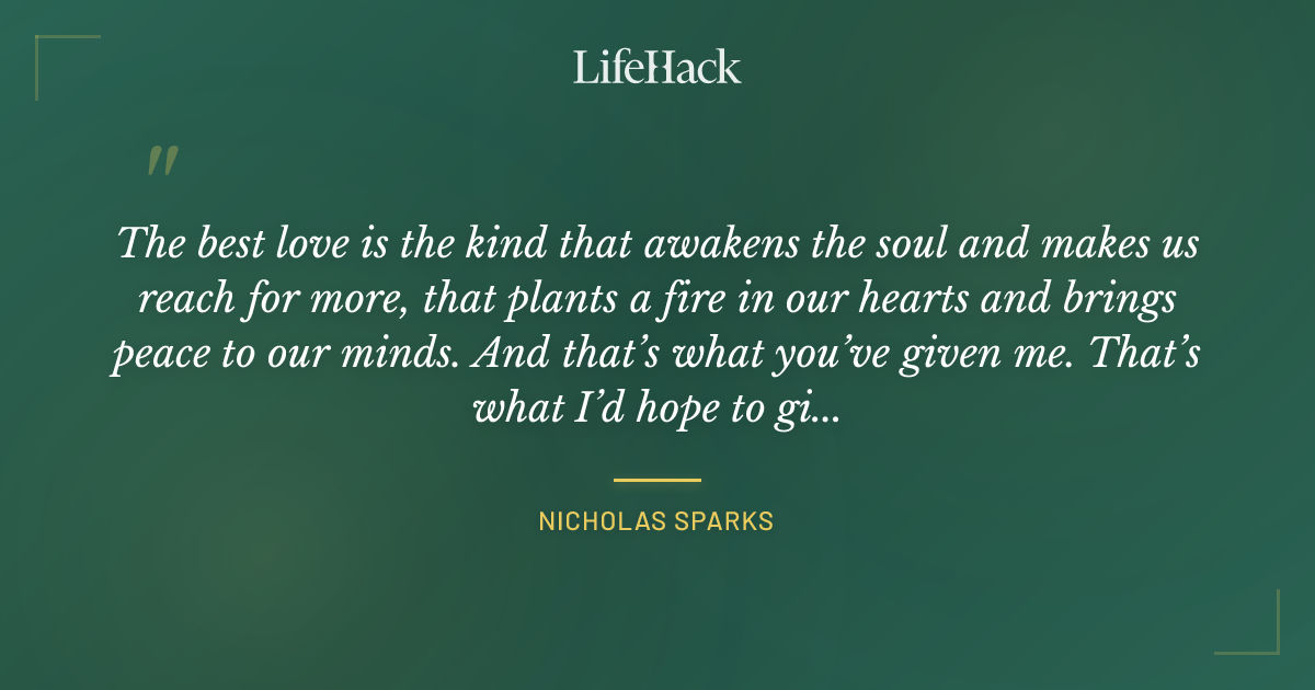 Quote by Nicholas Sparks