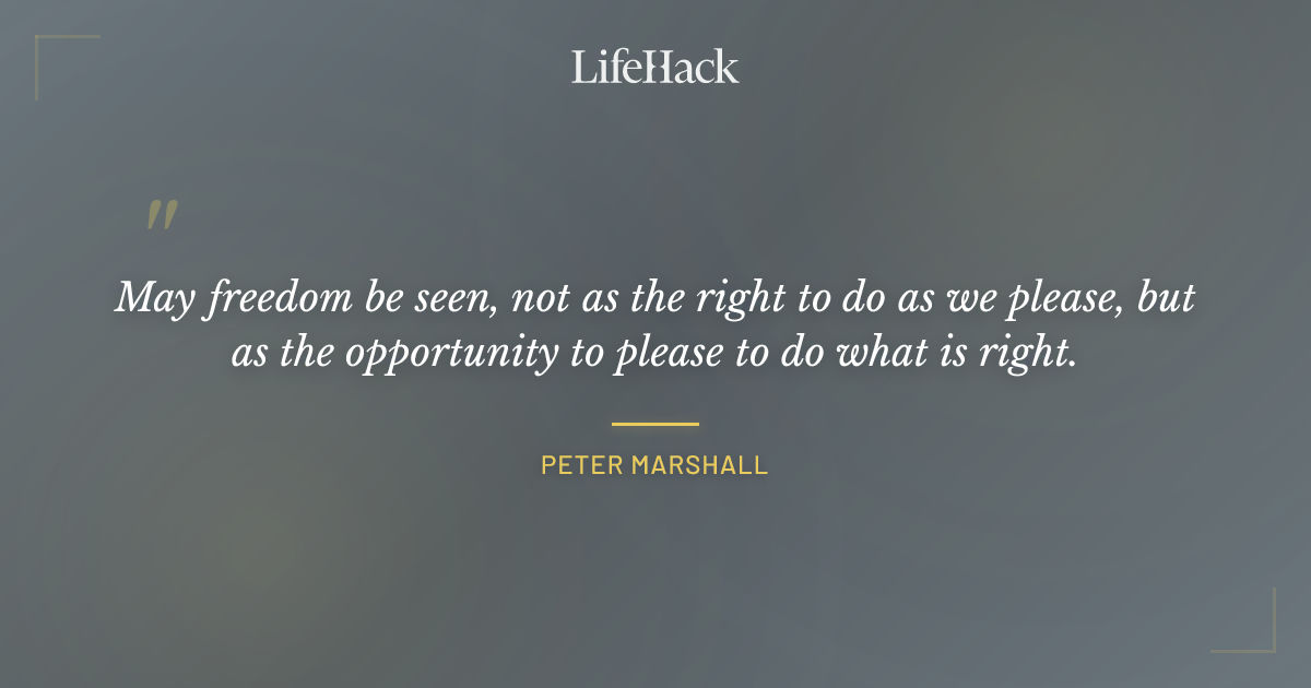 Quote by Peter Marshall