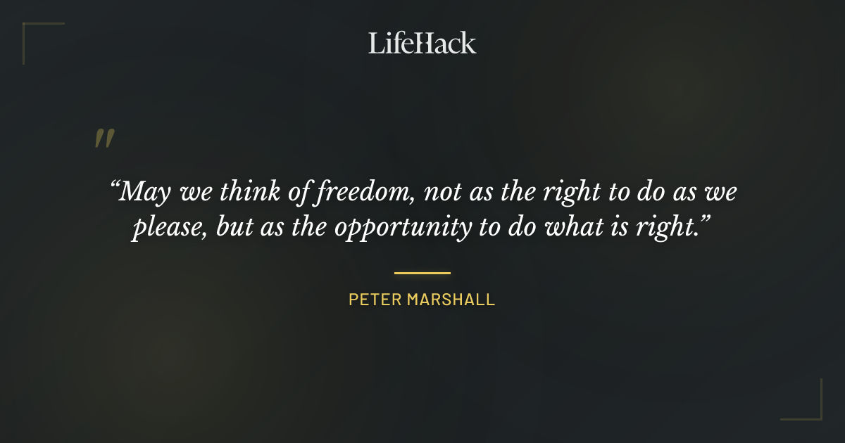 Quote by Peter Marshall