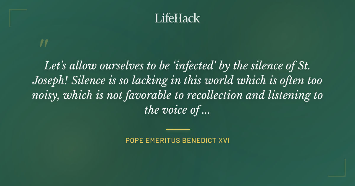 Quote by Pope Emeritus Benedict XVI