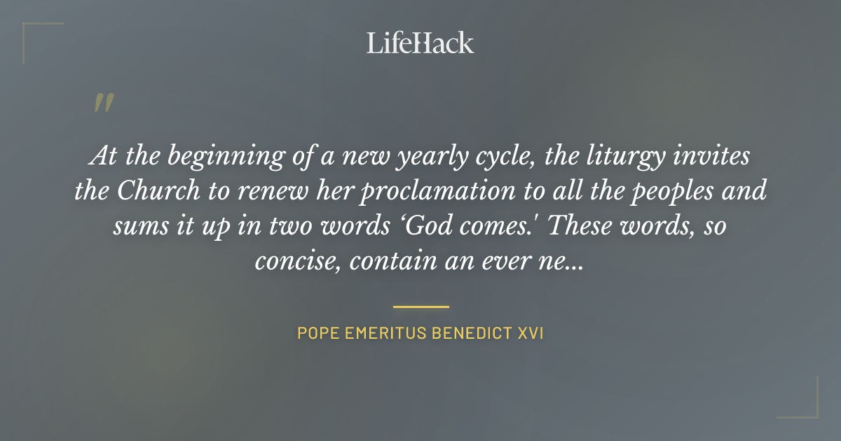 Quote by Pope Emeritus Benedict XVI