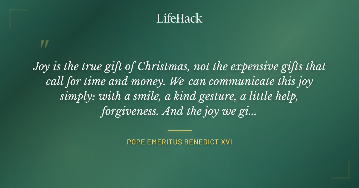 Quote by Pope Emeritus Benedict XVI
